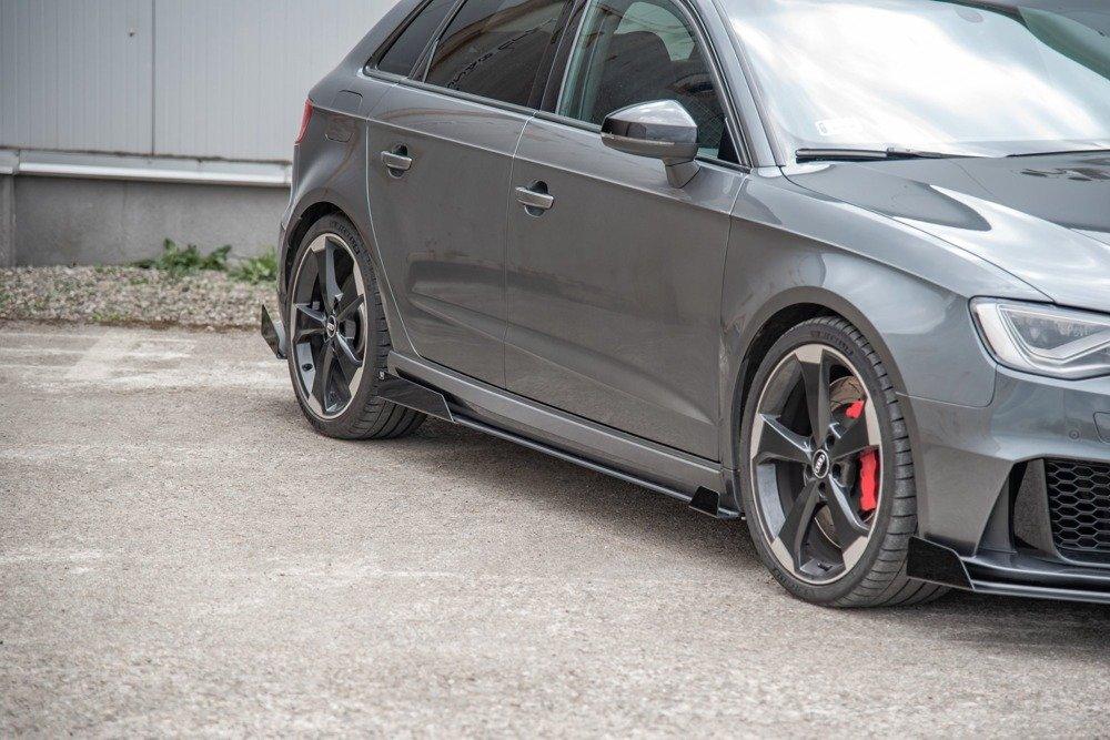 Seitenschweller Erweiterung Racing mit Flaps für Audi RS3 8V Sportback von Maxton Design