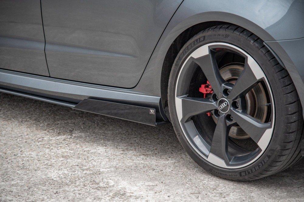 Seitenschweller Erweiterung Racing mit Flaps für Audi RS3 8V Sportback von Maxton Design