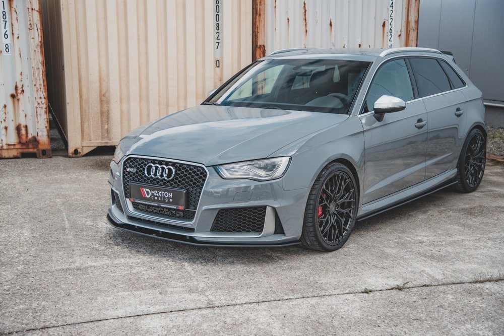 Front Splitter / Cup Schwert / Frontansatz Racing für Audi RS3 8V Sportback von Maxton Design