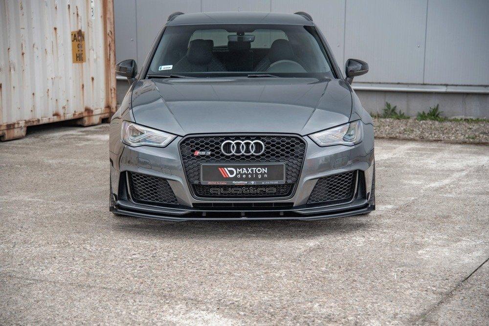 Front Splitter / Cup Schwert / Frontansatz Racing mit Flaps für Audi RS3 8V Sportback von Maxton Design