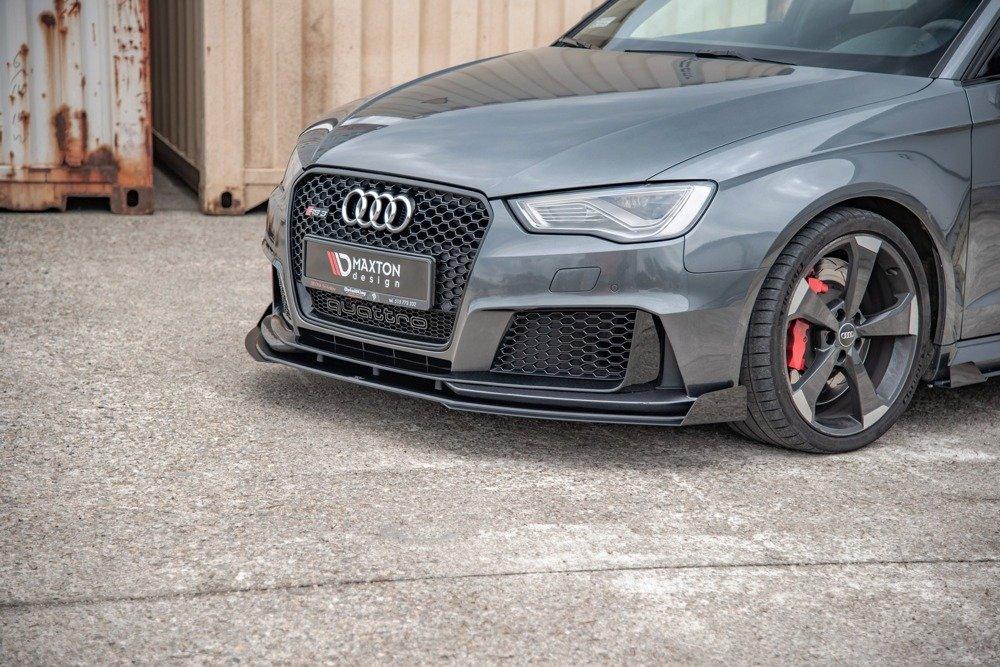 Front Splitter / Cup Schwert / Frontansatz Racing mit Flaps für Audi RS3 8V Sportback von Maxton Design