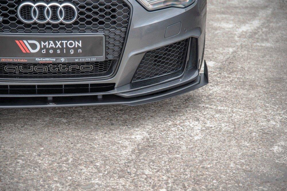 Front Splitter / Cup Schwert / Frontansatz Racing mit Flaps für Audi RS3 8V Sportback von Maxton Design