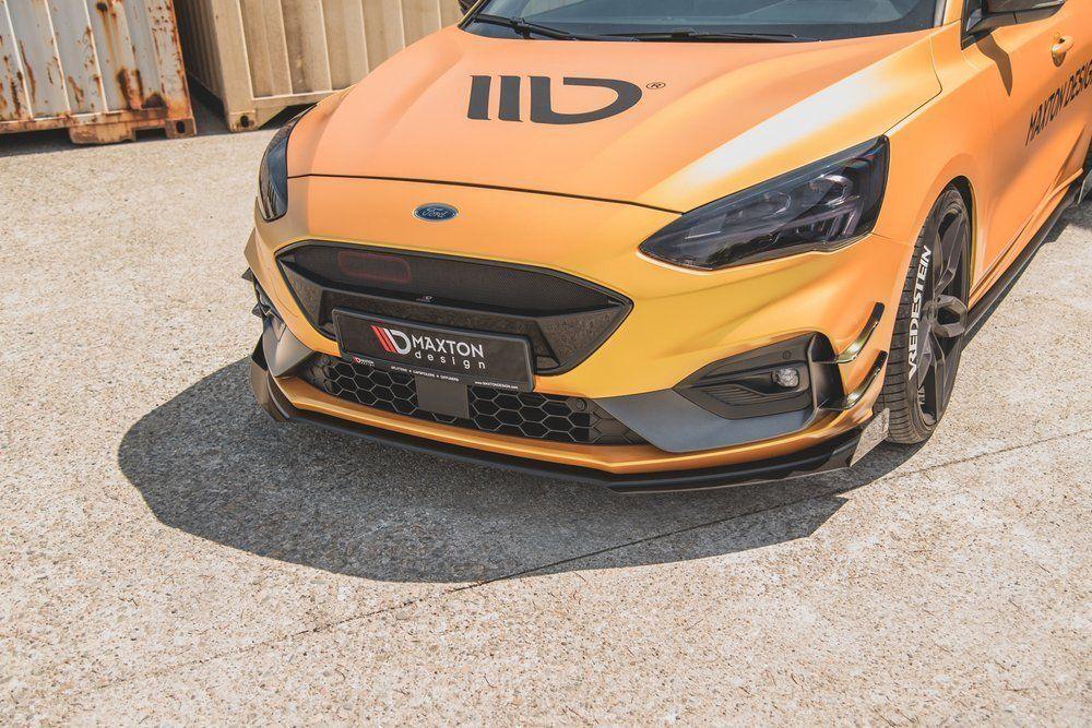 Front Splitter / Cup Schwert / Frontansatz Racing mit Flaps für Ford Focus ST MK4 von Maxton Design