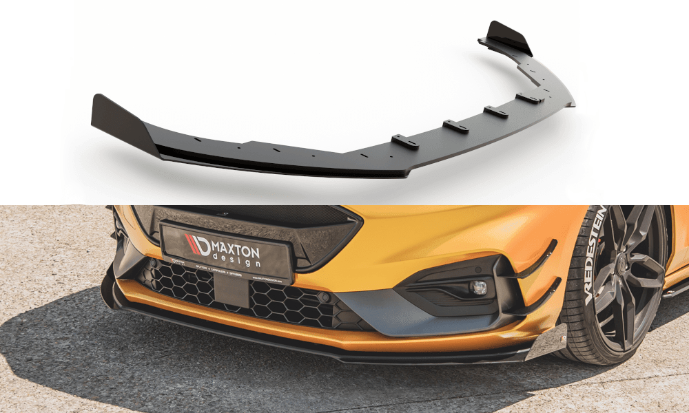 Front Splitter / Cup Schwert / Frontansatz Racing mit Flaps für Ford Focus ST MK4 von Maxton Design