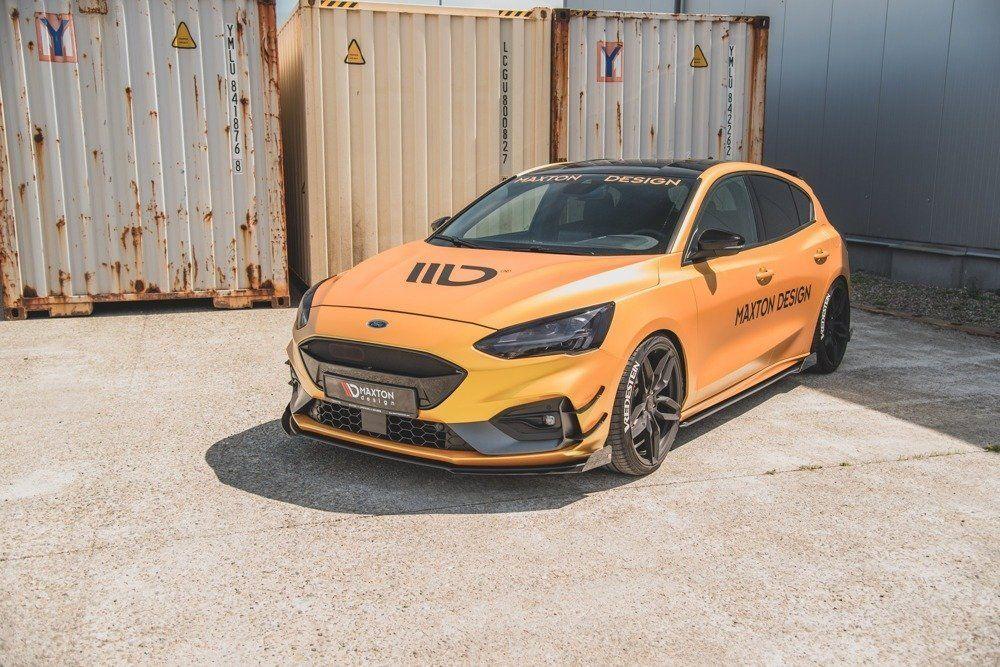 Front Splitter / Cup Schwert / Frontansatz Racing mit Flaps für Ford Focus ST MK4 von Maxton Design