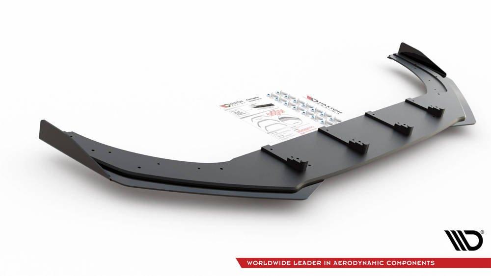 Front Lippe / Front Splitter / Frontansatz Racing mit Flaps für VW Golf 8 GTI von Maxton Design