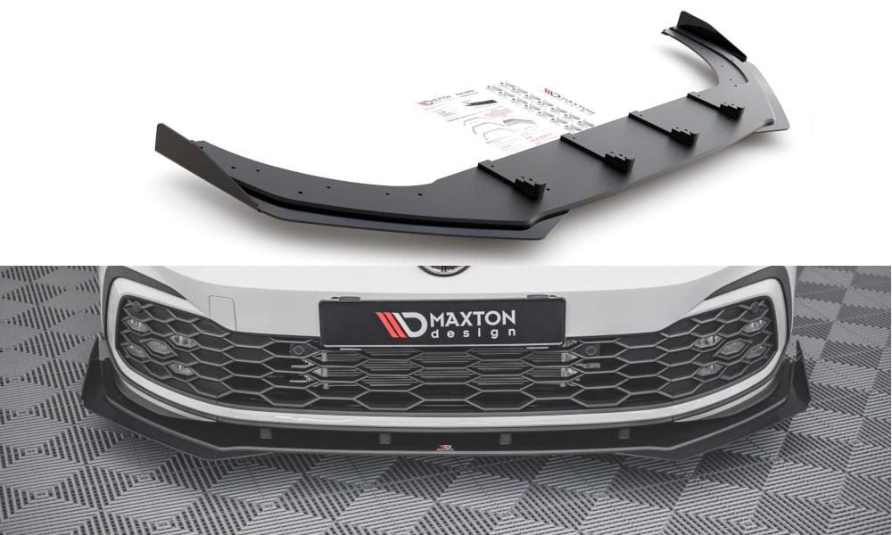 Front Lippe / Front Splitter / Frontansatz Racing mit Flaps für VW Golf 8 GTI von Maxton Design