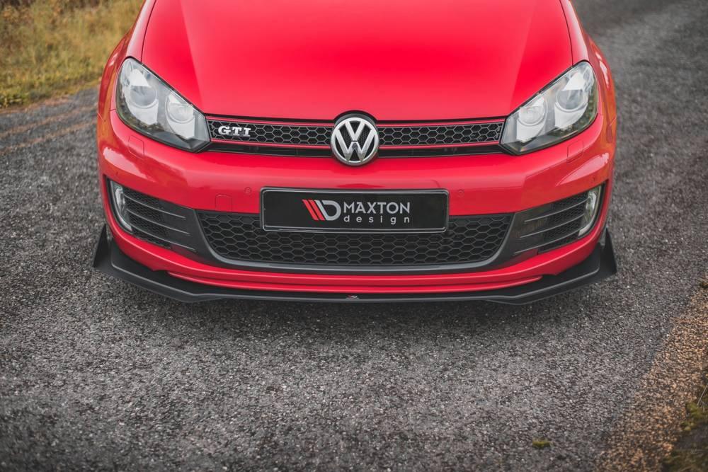 Front Lippe / Front Splitter / Frontansatz Racing V.3 mit Flaps für VW Golf 6 GTI von Maxton Design