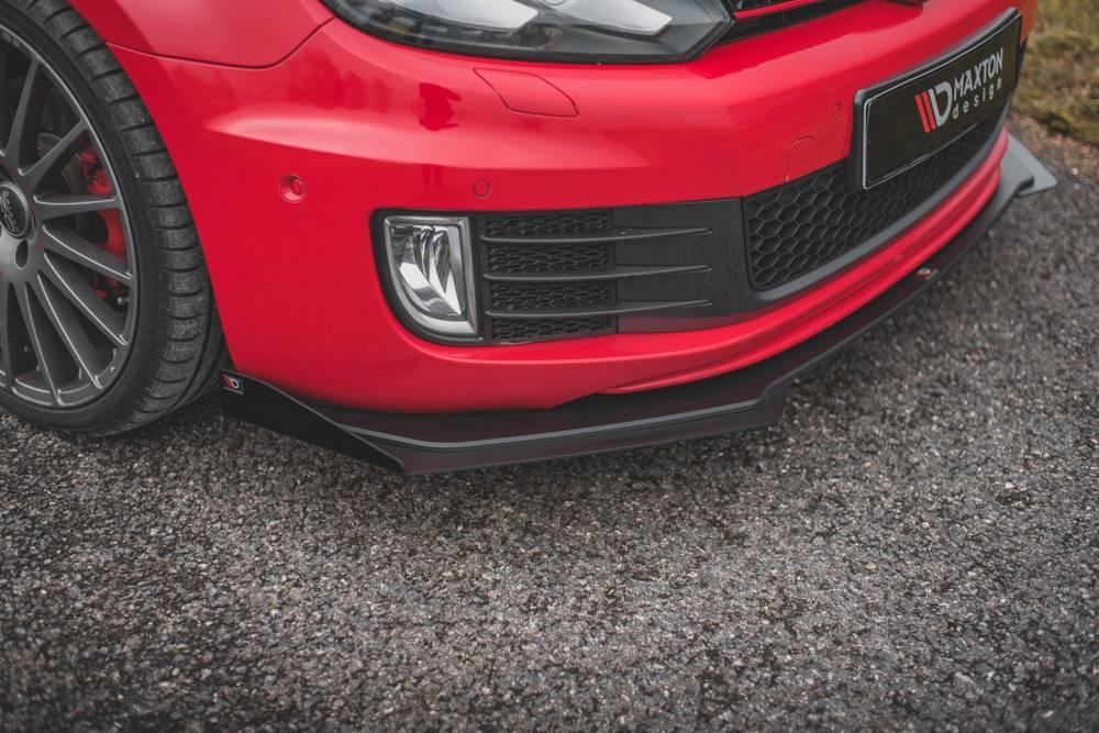 Front Lippe / Front Splitter / Frontansatz Racing V.3 mit Flaps für VW Golf 6 GTI von Maxton Design