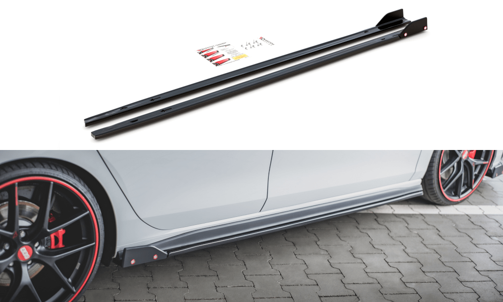 Seitenschweller Erweiterung V.2 mit Flaps für VW Golf 8 R-Line von Maxton Design