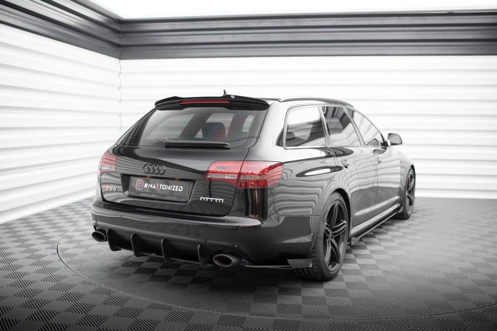 Seitliche Heck Diffusor Erweiterung Street Pro mit Flaps für Audi RS6 4F von Maxton Design