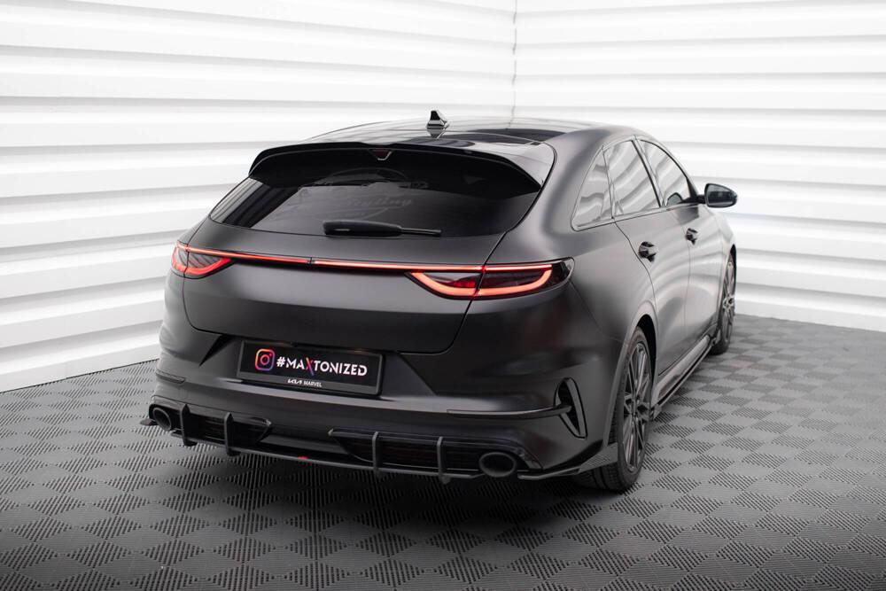 Seitliche Heck Diffusor Erweiterung Street Pro mit Flaps für Kia ProCeed GT (CD) Facelift von Maxton Design