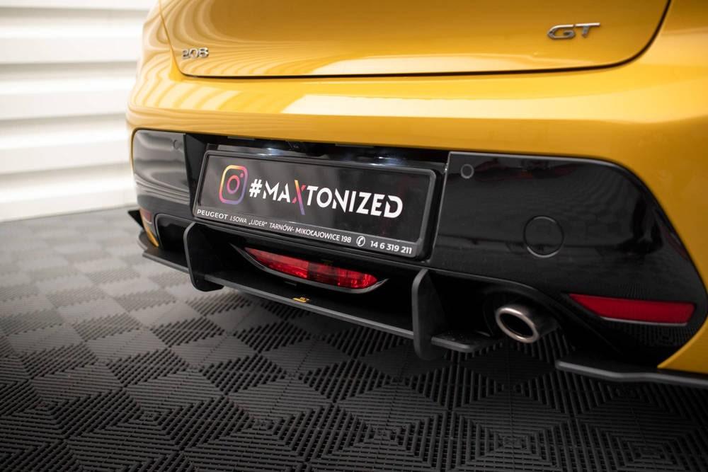 Seitliche Heck Diffusor Erweiterung Street Pro mit Flaps für Peugeot 208 GT MK2 von Maxton Design