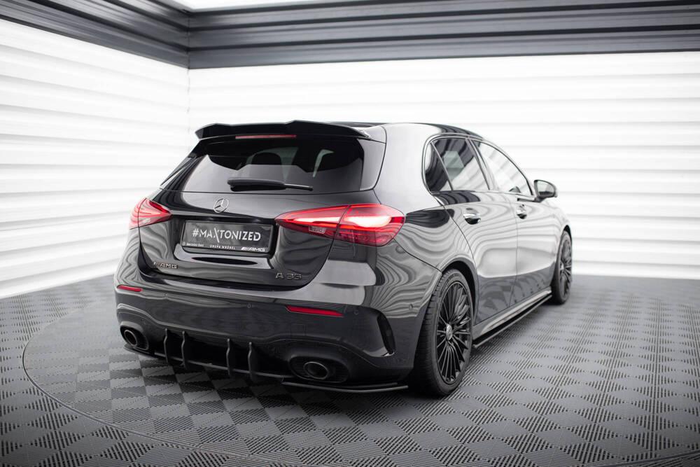 Seitliche Heck Diffusor Erweiterung Street Pro für Mercedes-Benz A35 AMG Hatchback W177 von Maxton Design