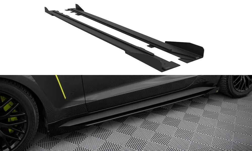 Seitenschweller Erweiterung Street Pro mit Flaps für Ford Mustang GT MK6 von Maxton Design