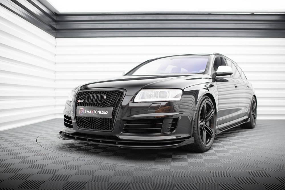 Front Lippe / Front Splitter / Frontansatz Street Pro mit Flaps für Audi RS6 4F von Maxton Design