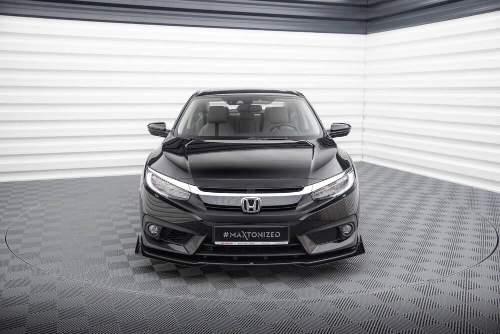 Front Lippe / Front Splitter / Frontansatz Street Pro mit Flaps für Honda Civic X von Maxton Design