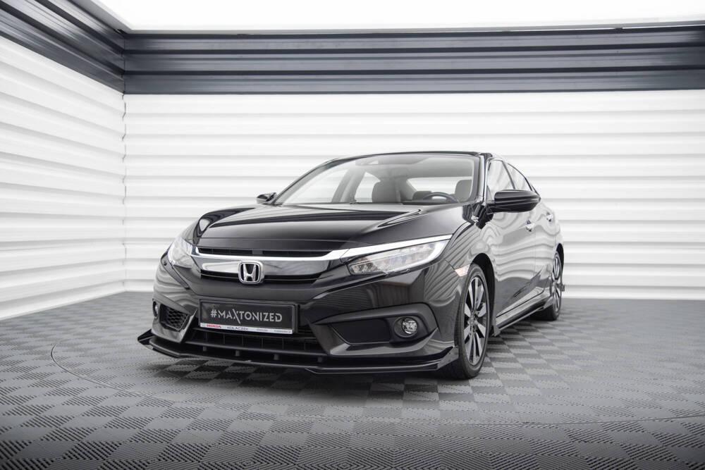 Front Lippe / Front Splitter / Frontansatz Street Pro mit Flaps für Honda Civic X von Maxton Design