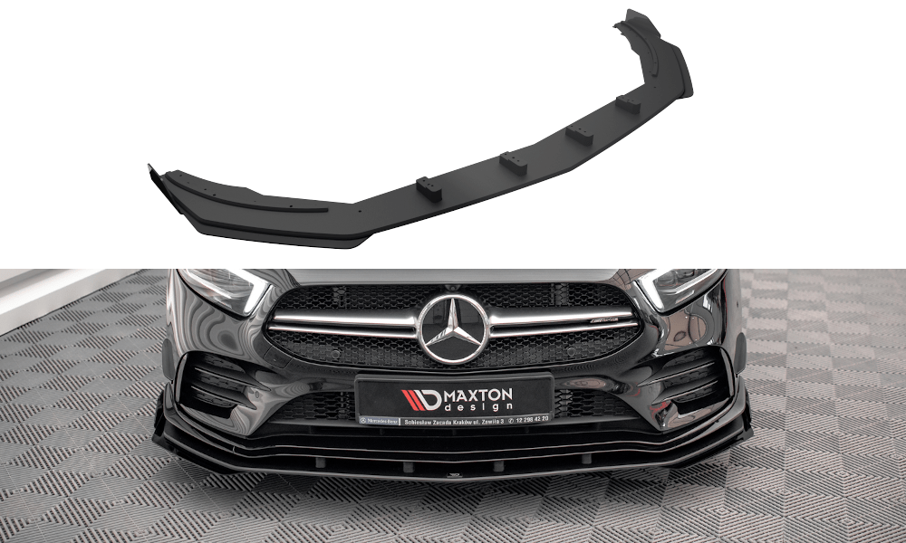 Front Lippe / Front Splitter / Frontansatz Street Pro mit Flaps für Mercedes A35 AMG W177 von Maxton Design