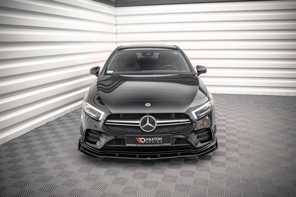 Front Lippe / Front Splitter / Frontansatz Street Pro mit Flaps für Mercedes A-Klasse AMG-Line W177 von Maxton Design