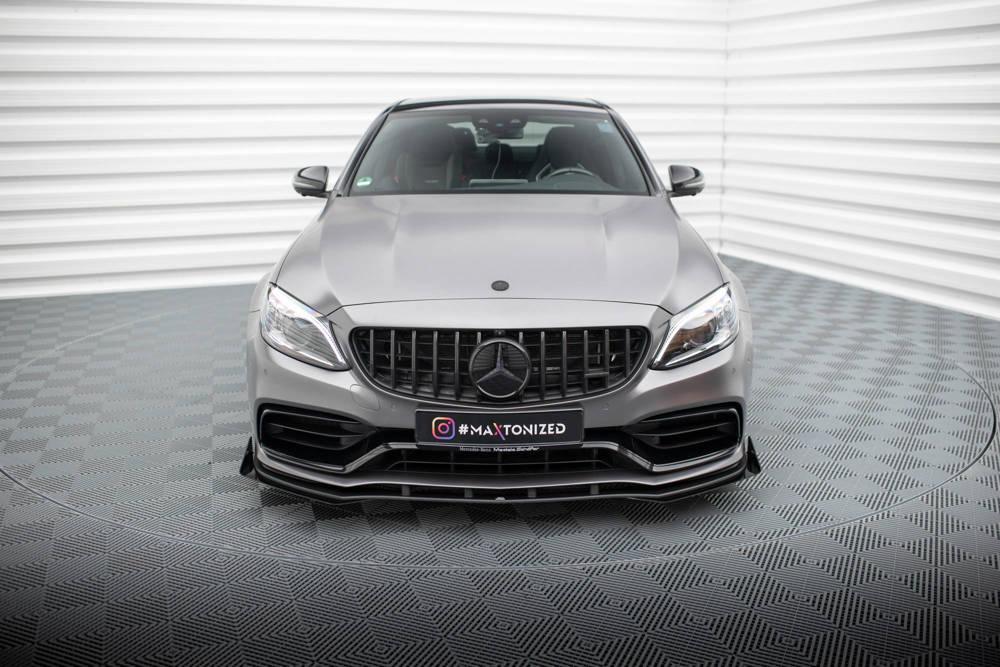 Front Lippe / Front Splitter / Frontansatz Street Pro mit Flaps für Mercedes AMG C63 Limousine / Kombi W205 Facelift von Maxton Design