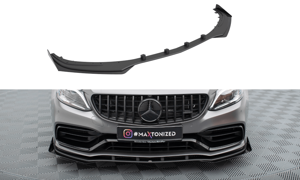 Front Lippe / Front Splitter / Frontansatz Street Pro mit Flaps für Mercedes AMG C63 Limousine / Kombi W205 Facelift von Maxton Design