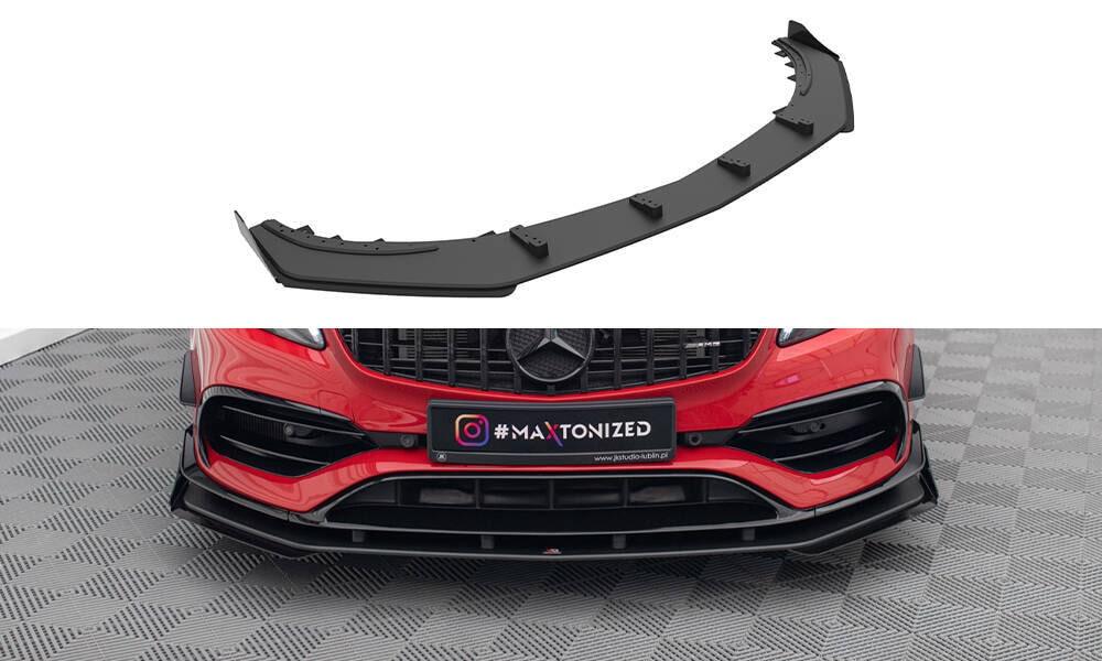 Front Lippe / Front Splitter / Frontansatz Street Pro mit Flaps für Mercedes-Benz A45 AMG Aero W176 von Maxton Design