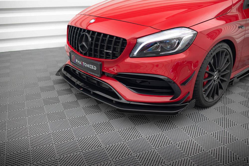 Front Lippe / Front Splitter / Frontansatz Street Pro mit Flaps für Mercedes-Benz A45 AMG Aero W176 von Maxton Design