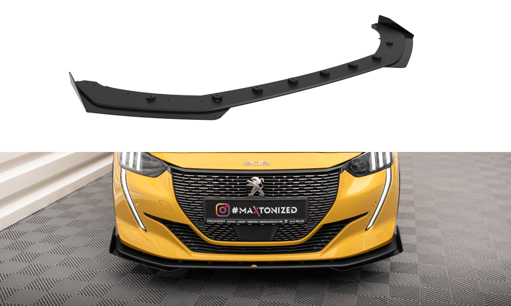 Front Lippe / Front Splitter / Frontansatz Street Pro mit Flaps für Peugeot 208 GT MK2 von Maxton Design