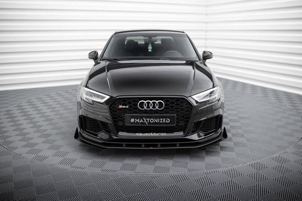 Front Lippe / Front Splitter / Frontansatz Street Pro V.1 mit Flaps für Audi RS3 8V Facelift Limousine von Maxton Design