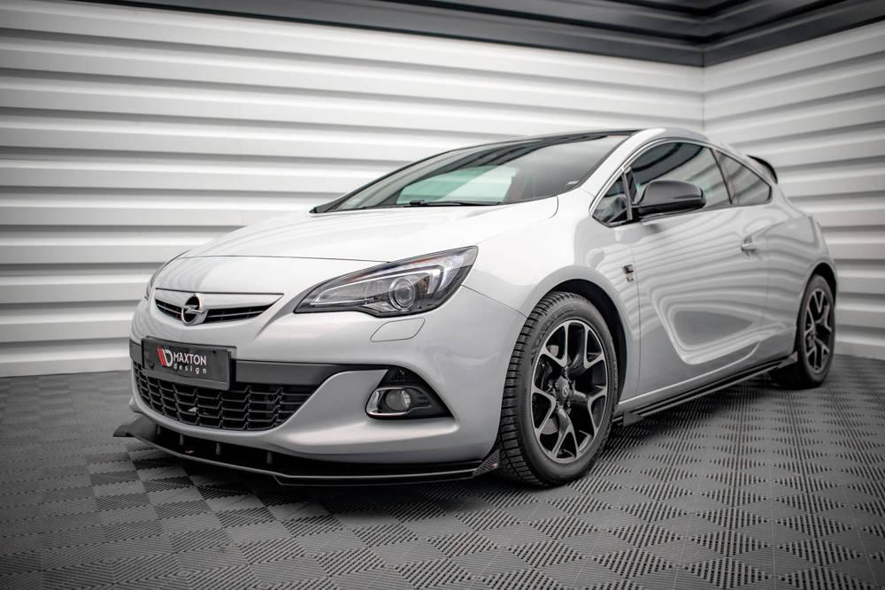 Front Splitter / Cup Schwert / Frontansatz Street Pro mit Flaps für Opel Astra J GTC OPC-Line von Maxton Design