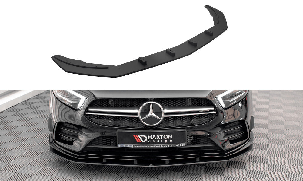 Front Lippe / Front Splitter / Frontansatz Street Pro für Mercedes A-Klasse AMG-Line W177 von Maxton Design