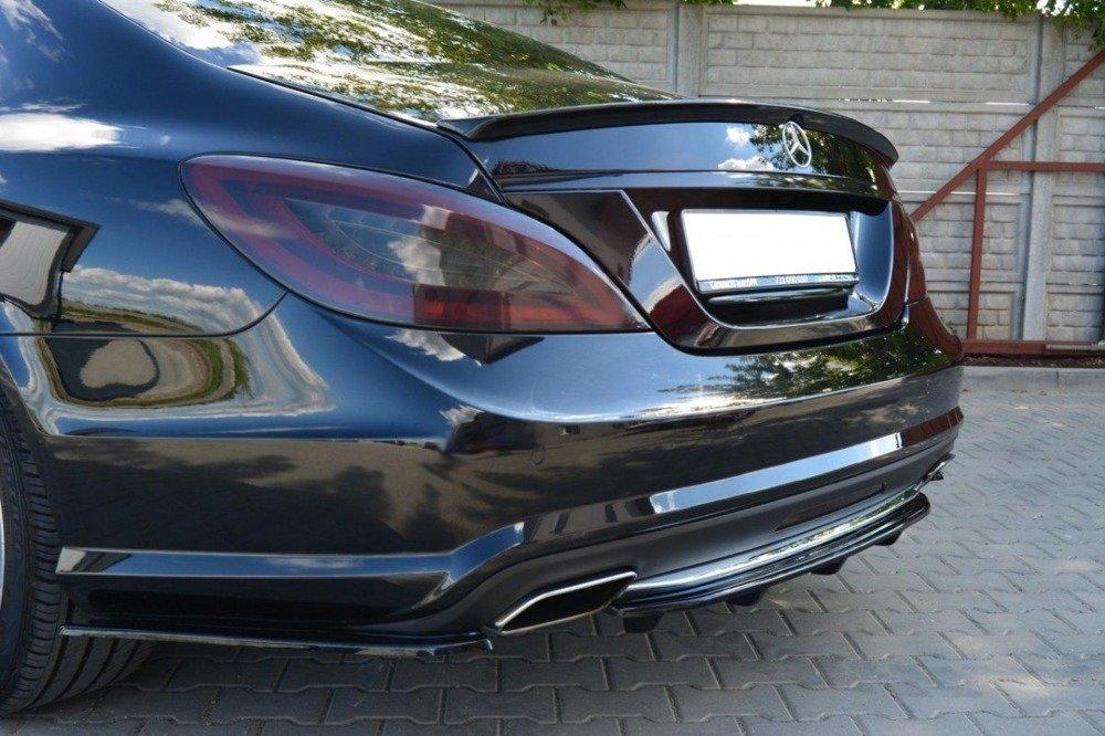 Zentraler Hinterer Splitter mit vertikalen Flaps für Mercedes CLS C218 AMG-Line von Maxton Design