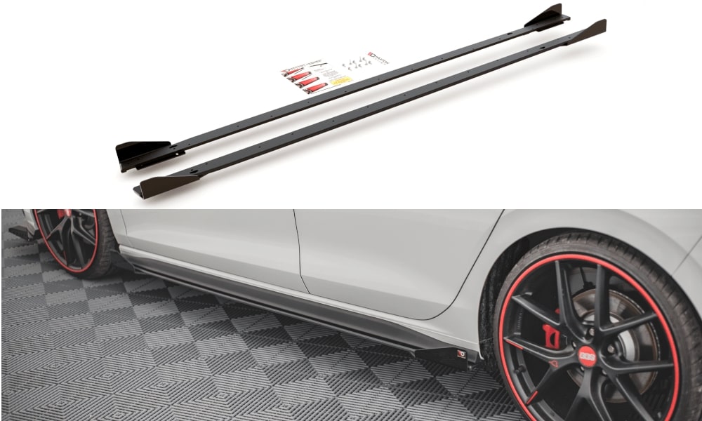 Seitenschweller Erweiterung V.2 mit Flaps für VW Golf 8 GTI / GTI Clubsport von Maxton Design