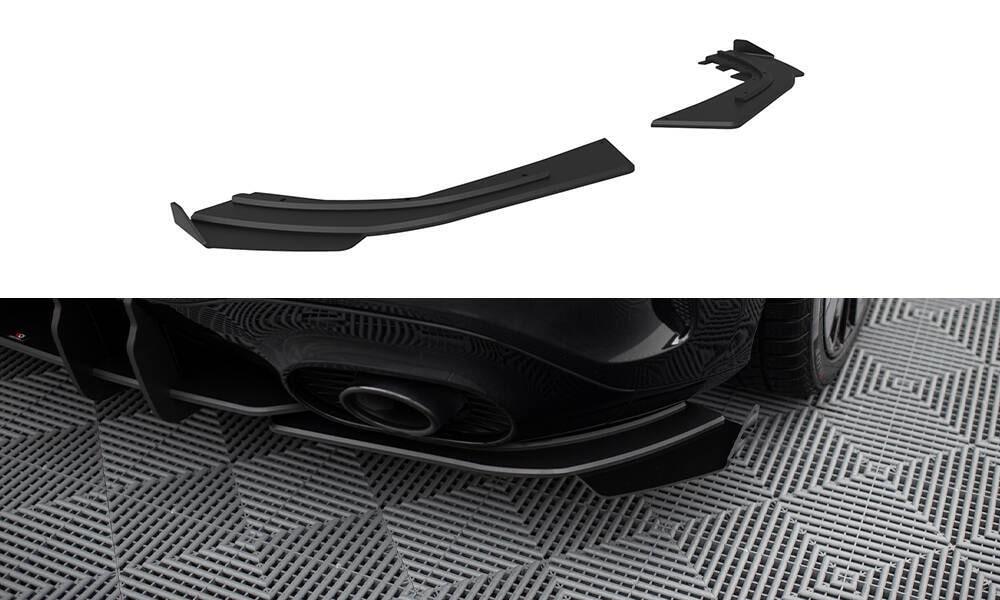 Seitliche Heck Diffusor Erweiterung Street Pro mit Flaps für Mercedes-Benz A35 AMG Hatchback W177 von Maxton Design