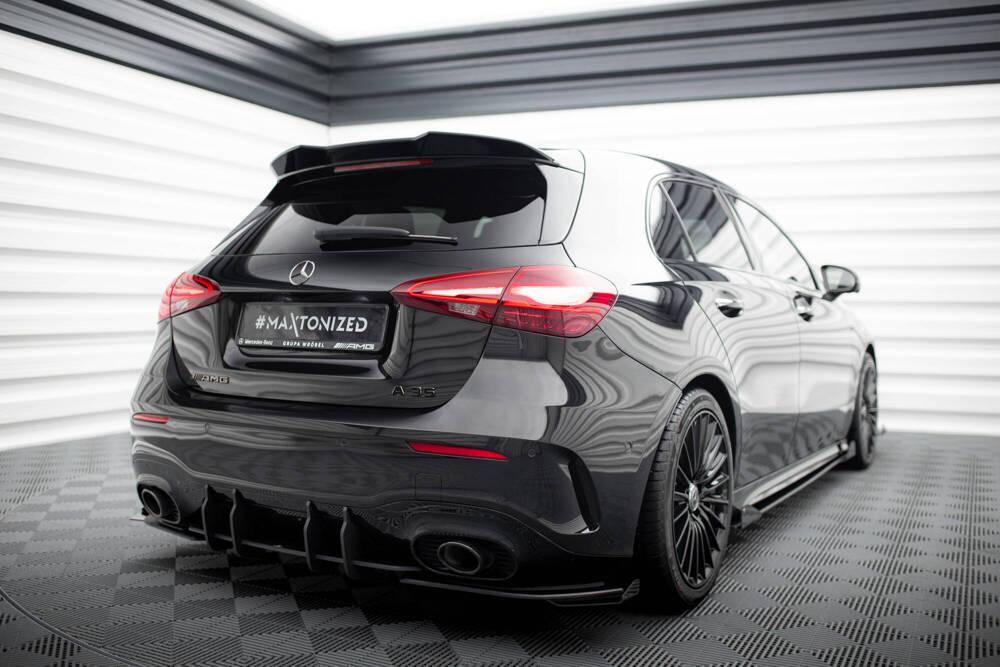 Seitliche Heck Diffusor Erweiterung Street Pro mit Flaps für Mercedes-Benz A35 AMG Hatchback W177 von Maxton Design