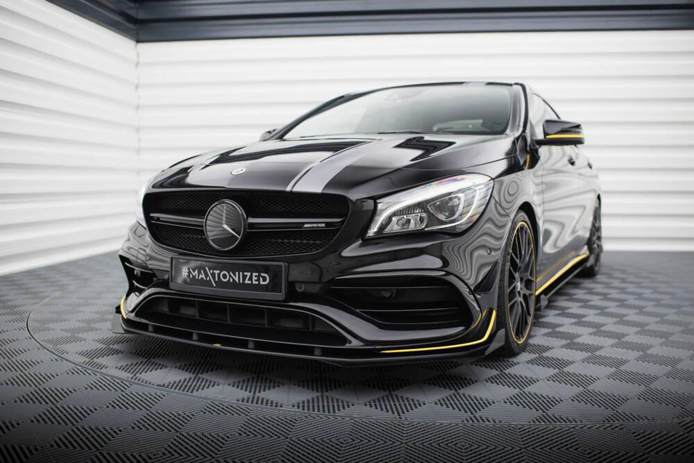 Front Lippe / Front Splitter / Frontansatz Street Pro mit Flaps für Mercedes-Benz CLA 45AMG Aero C117 Facelift von Maxton Design