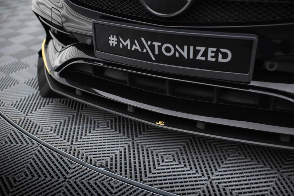 Front Lippe / Front Splitter / Frontansatz Street Pro mit Flaps für Mercedes-Benz CLA 45AMG Aero C117 Facelift von Maxton Design