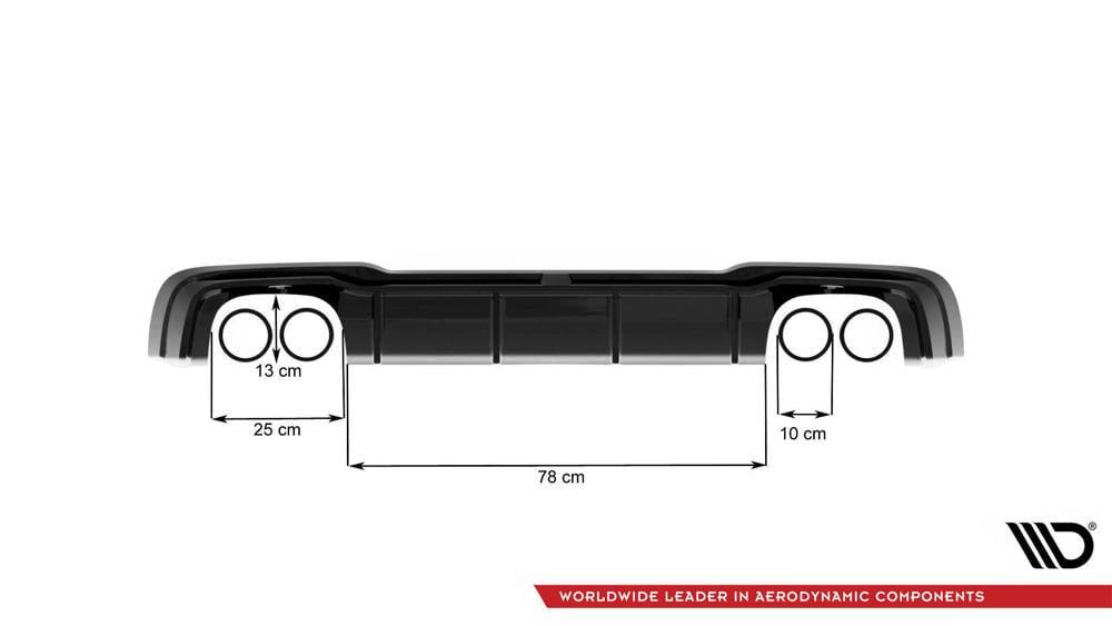 Heckdiffusor und Milltek Sport Abgasanlage für Audi RS3 Sportback 8V Facelift von Maxton Design