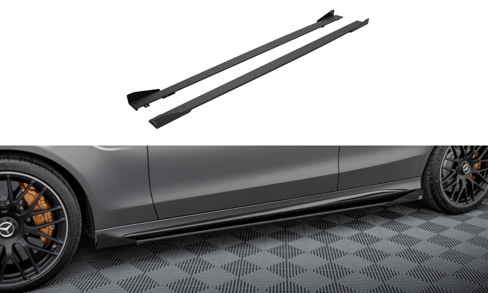 Seitenschweller Erweiterung Street Pro + Flaps für Mercedes AMG C63 Limousine / Kombi W205 Facelift von Maxton Design