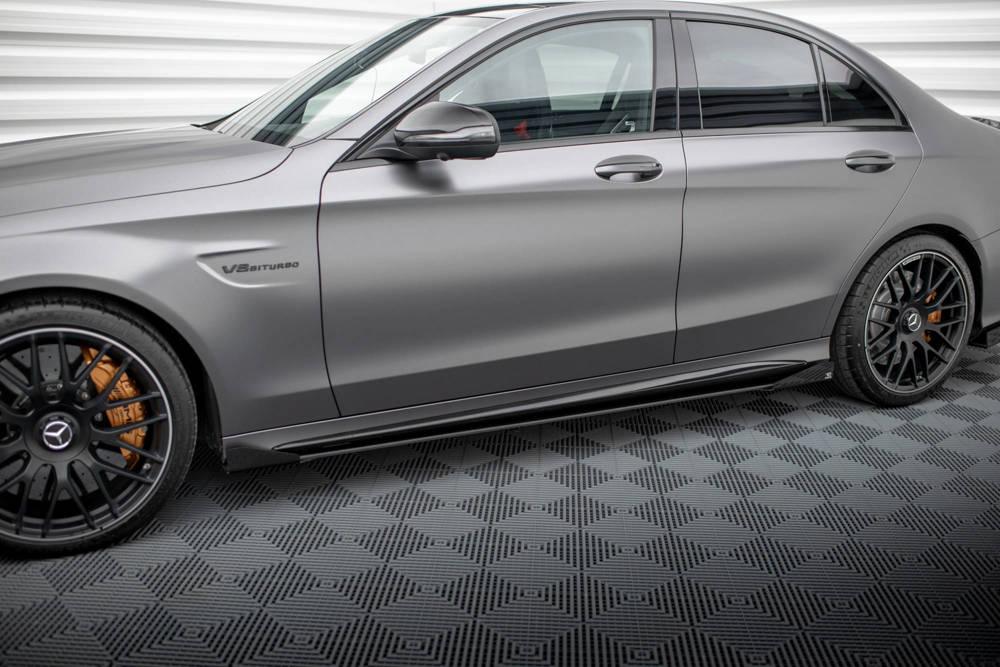 Seitenschweller Erweiterung Street Pro + Flaps für Mercedes AMG C63 Limousine / Kombi W205 Facelift von Maxton Design