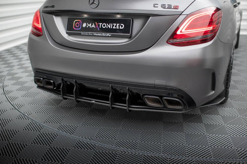 Zentraler hinterer Heckdiffusor Street Pro für Mercedes AMG C63 Limousine / Kombi W205 Facelift von Maxton Design