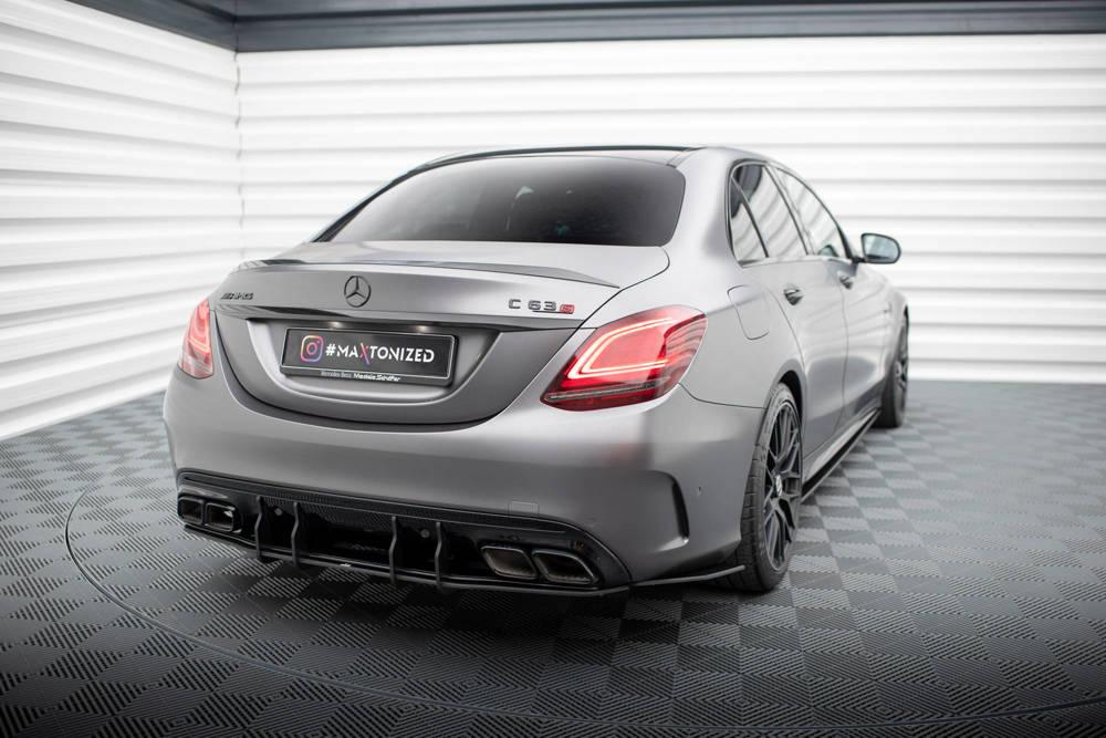 Zentraler hinterer Heckdiffusor Street Pro für Mercedes AMG C63 Limousine / Kombi W205 Facelift von Maxton Design