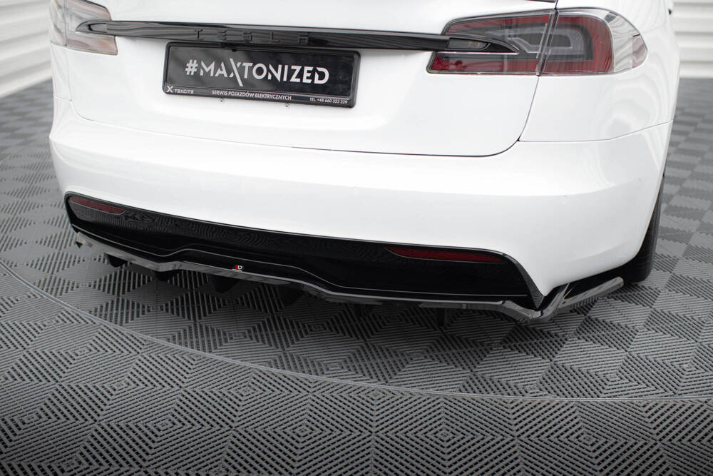 Zentraler Hinterer Splitter V.2 für Tesla Model S Plaid Facelift von Maxton Design