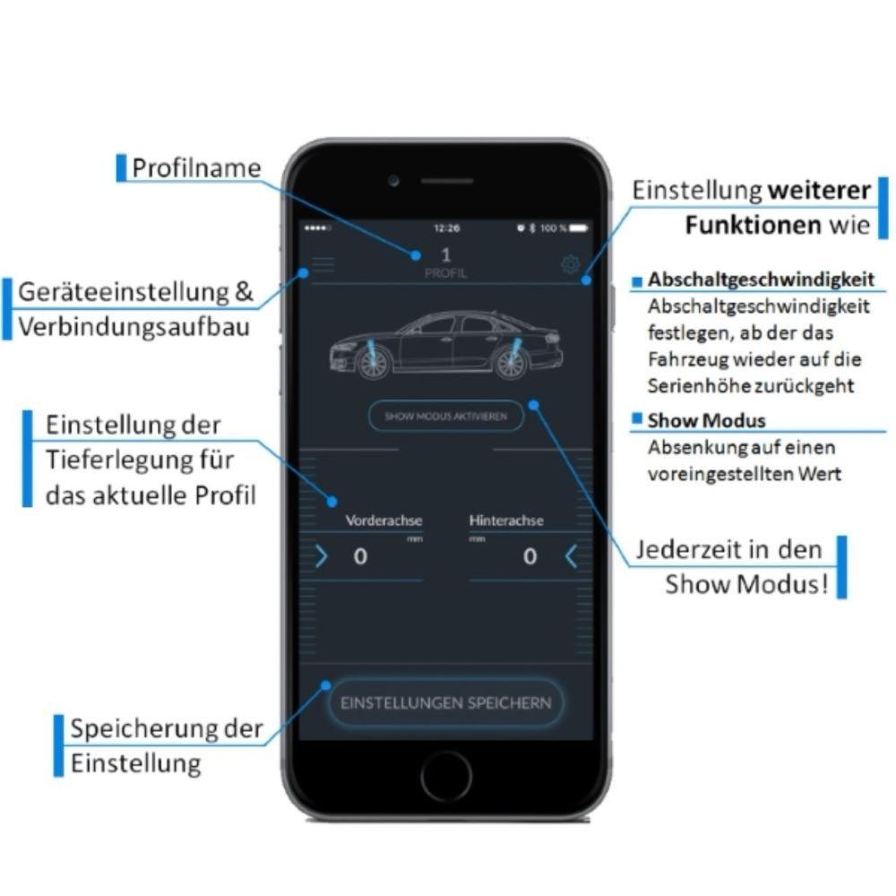 Tieferlegungsmodul für Bentley Bentayga Adaptive Air Suspension - APP-Steuerung.