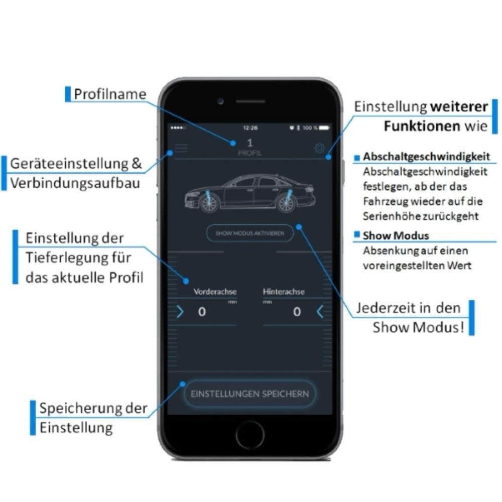 Tieferlegungsmodul für Rolls-Royce Dawn MK1 mit APP-Steuerung