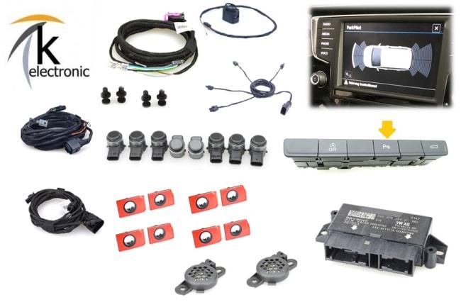 VW Touran 5T Einparkhilfe vorne + hinten optische Darstellung Nachrüstpaket